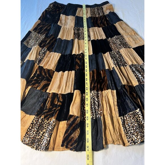 Vintage Lew Magram Patchwork Tiered XL Midi Boho Statement Eclectic Art To Wear - Picture 4 of 11